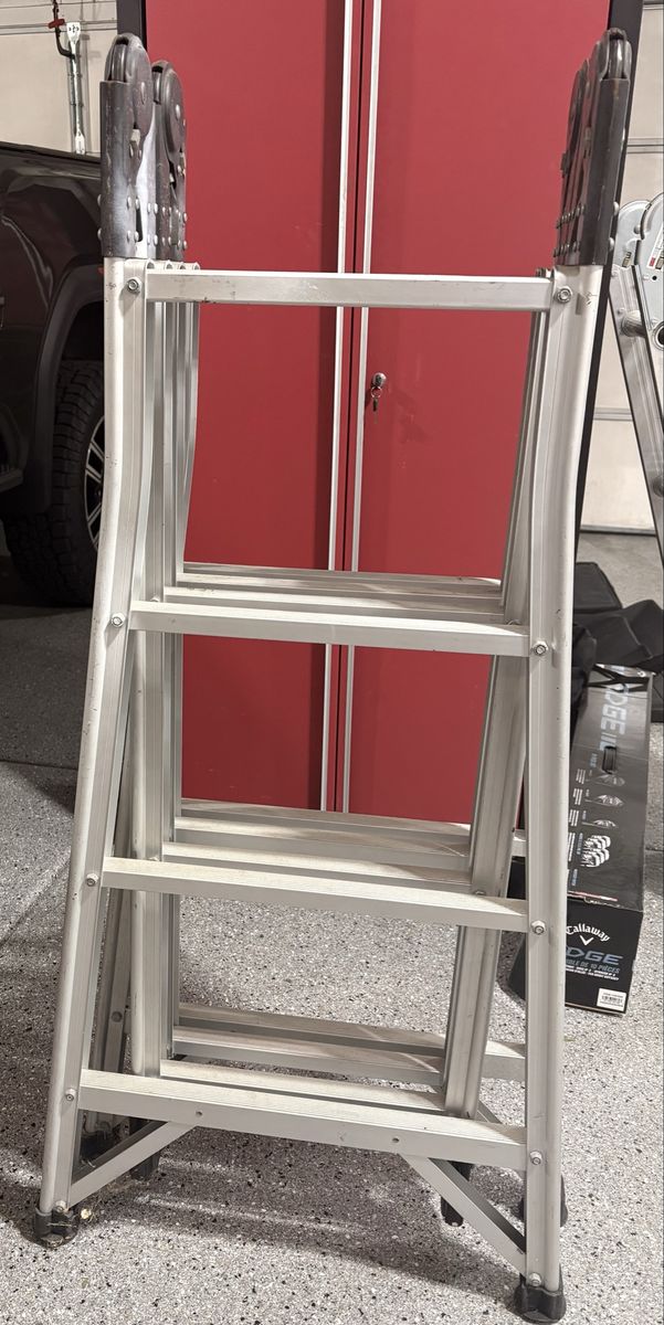 16.5 ft Aluminum Multi-Position Folding Ladder - Extension, Step, Stairway