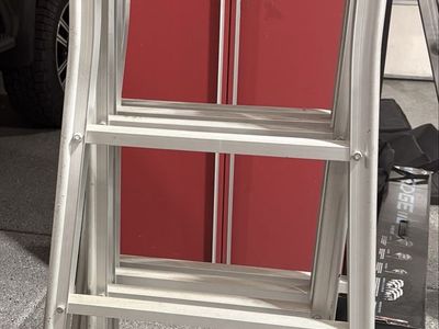 16.5 ft Aluminum Multi-Position Folding Ladder - Extension, Step, Stairway
