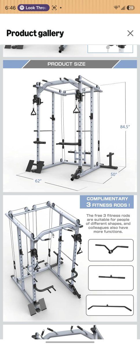 MAJOR LUTIE Multi-Function Power Cage, PLM04 1400 LBS Power Rack with Cable Crossover Machine