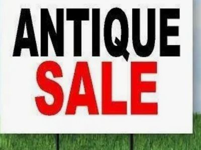 yard sale with lots of antiques vintage May 1,2,3