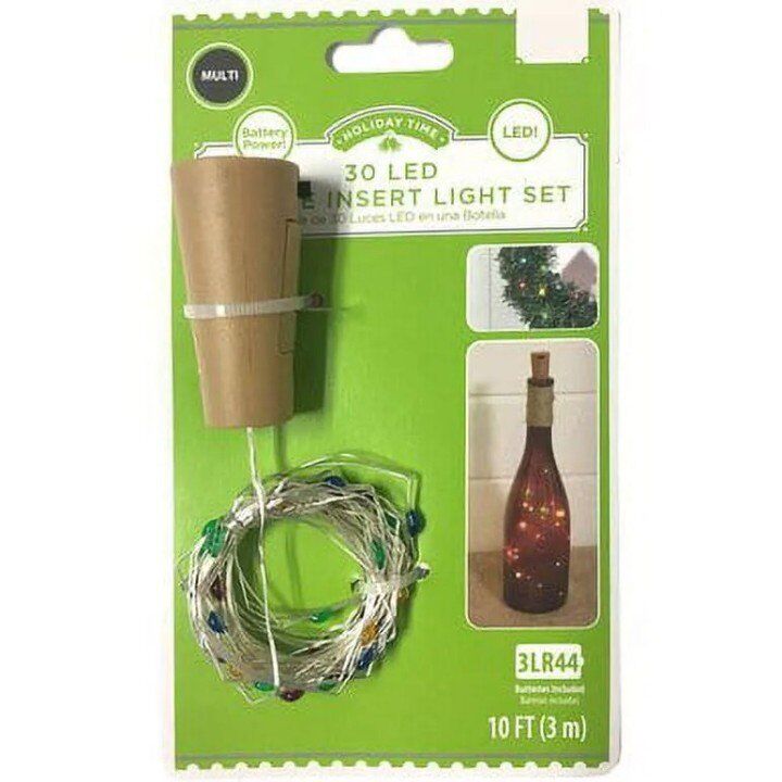 New Holiday Time Bottle Insert LED Light Set