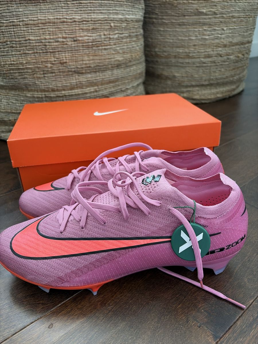 Nike Zoom Mercurial Vapor 15 Elite FG Soccer Cleats Pink/Orange - Men's Size 10.5