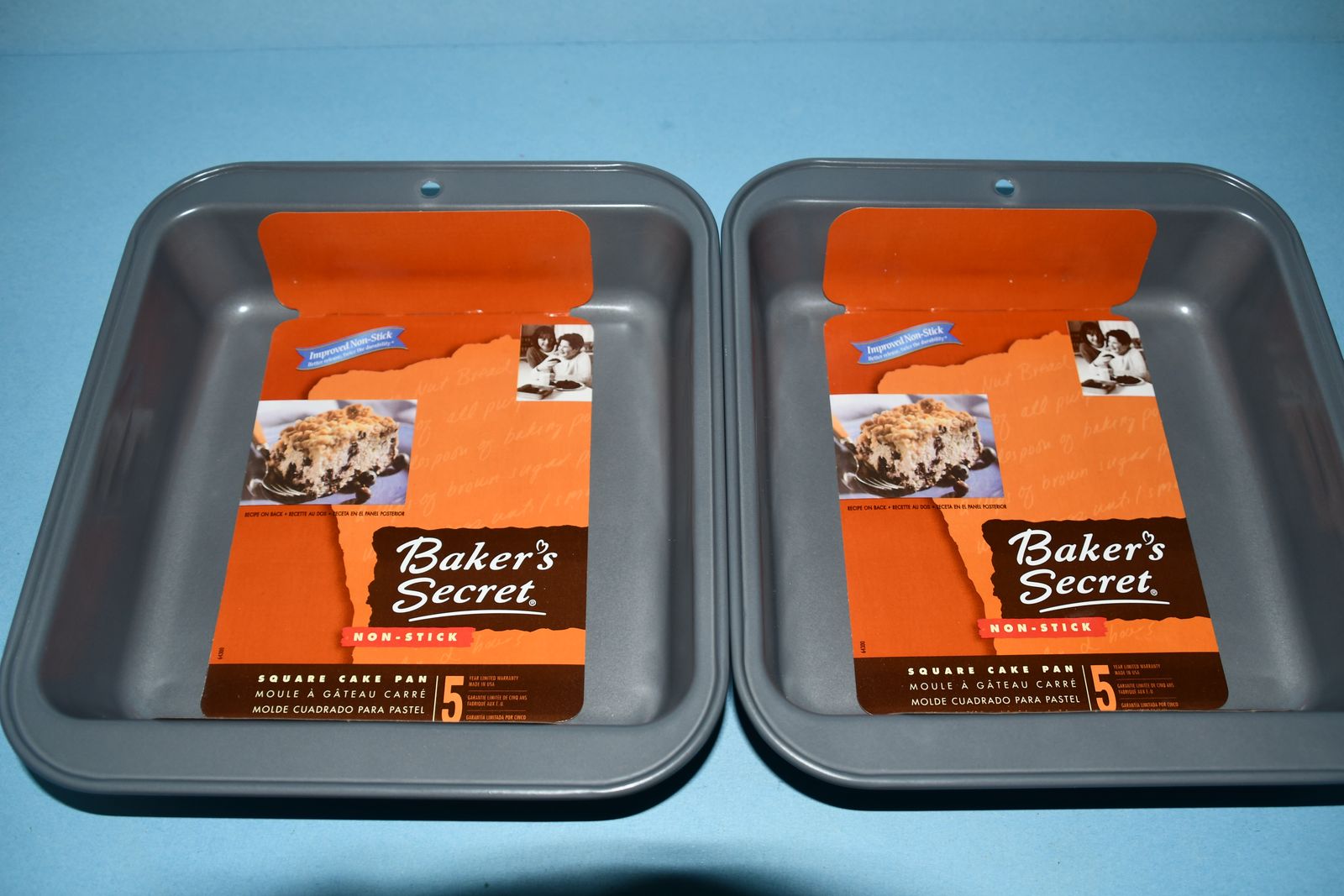2 NEW "BAKER'S SECRET" CAKE & BROWNIE PANS ~ NON STICK ~ 8" x 8" ~ BOTH FOR $5