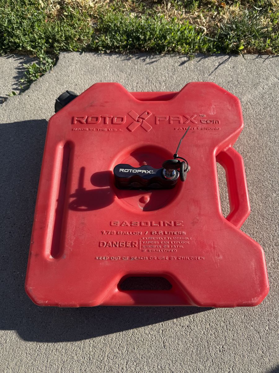 RotopaX 1.75 Gallon Gasoline Fuel Pack with Locking Mount - Red, Made in USA