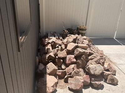 Free! Red Landscape Rocks and Boulders Pile for Garden Landscaping. Free!