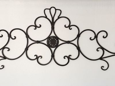 Decorative Black Wrought Iron Wall Decor Scroll Art - 46" Wide