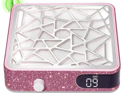 NEW Nail Dust Collector, Cordless Dust Collector Nail Tech, Powerful Vacuum Fan Vent Dust Collector Pink Diamond