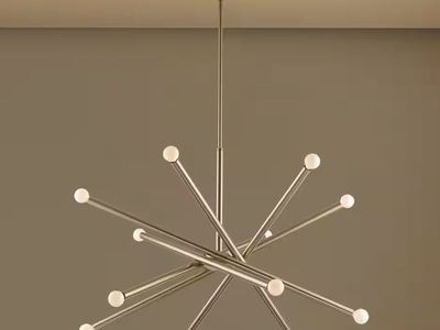 Modern Sputnik Chandelier Brushed Nickel Adjustable Hanging Light Fixture