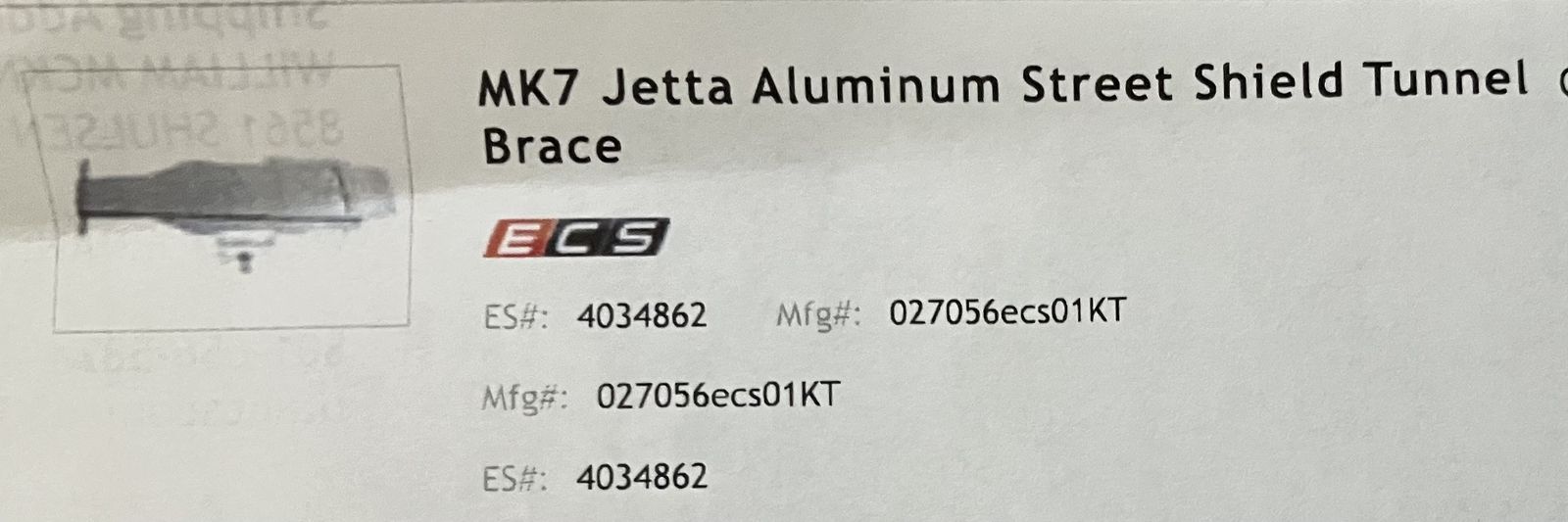 Jetta street shield tunnel brace