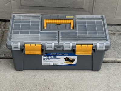 WorkForce 20" Tool Box with Lift Out Carry Tray & Built-in Organizers - Gray/Yellow