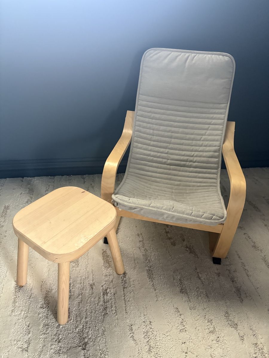 Kids Ikea Poang Chair & Stool