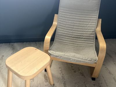 Kids Ikea Poang Chair & Stool