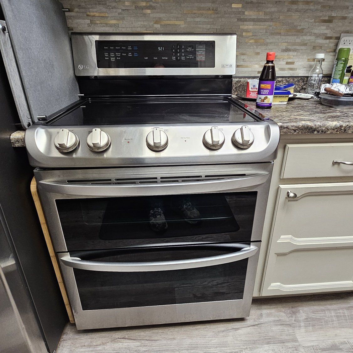 LG glass top, dual oven