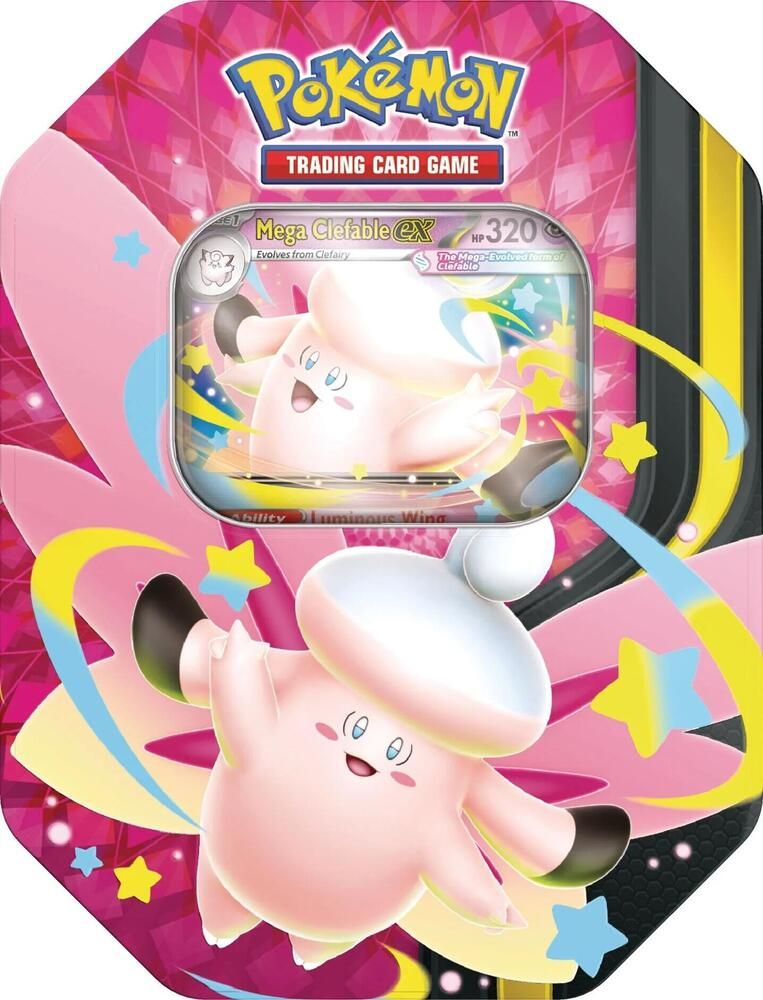 Pokemon Trading Card Game: Mega Moonlit Tin- Mega Clefable