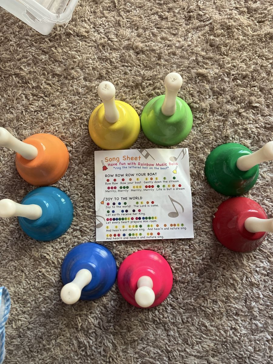 8-Note Rainbow Handbell Set for Kids - Complete wi