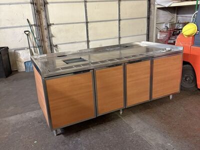 4 Doors Equipment stand Cabinet , W/Stainless steel counter top heavy duty ,W/drain gutter