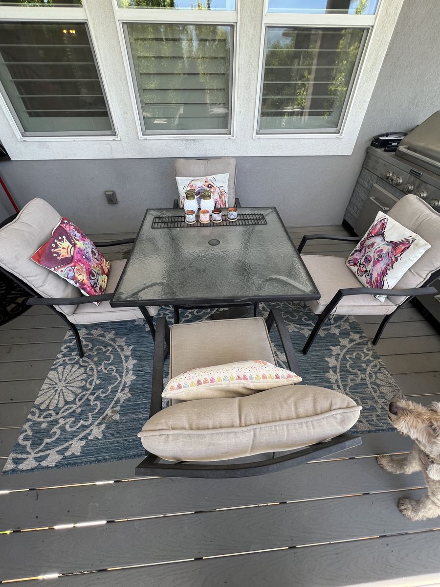 Patio table and four chairs