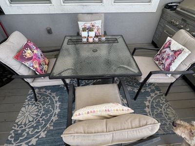 Patio table and four chairs