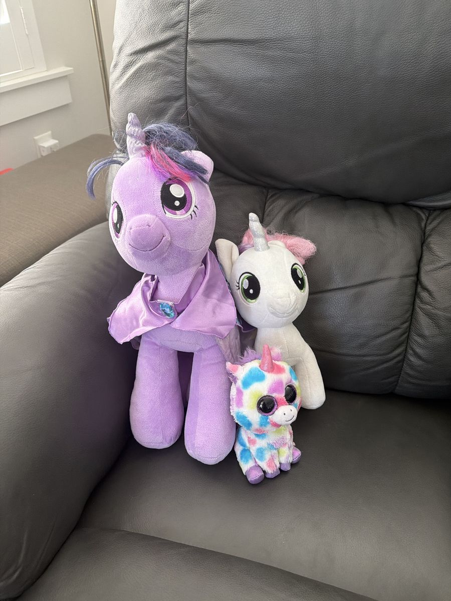 My Little Pony and Unicorn Plush Stuffed Animal Lot - Set of 3
