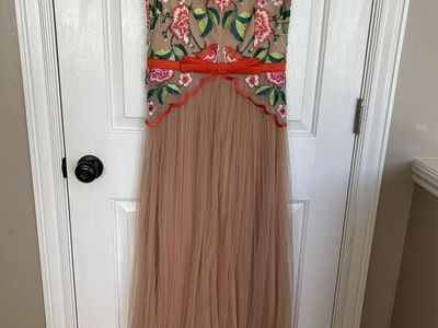 floral embroidered gown