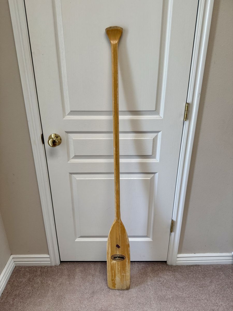 58” Caviness Feather Brand Wood Canoe Paddle