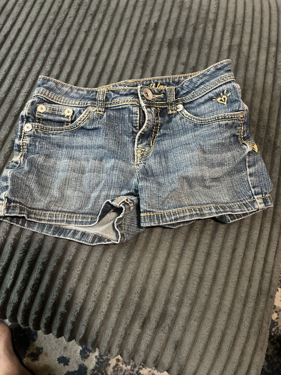 Justice Jeans Girls Denim Shorts Size 12S Blue Jean Cutoffs