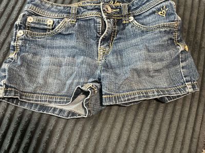 Justice Jeans Girls Denim Shorts Size 12S Blue Jean Cutoffs