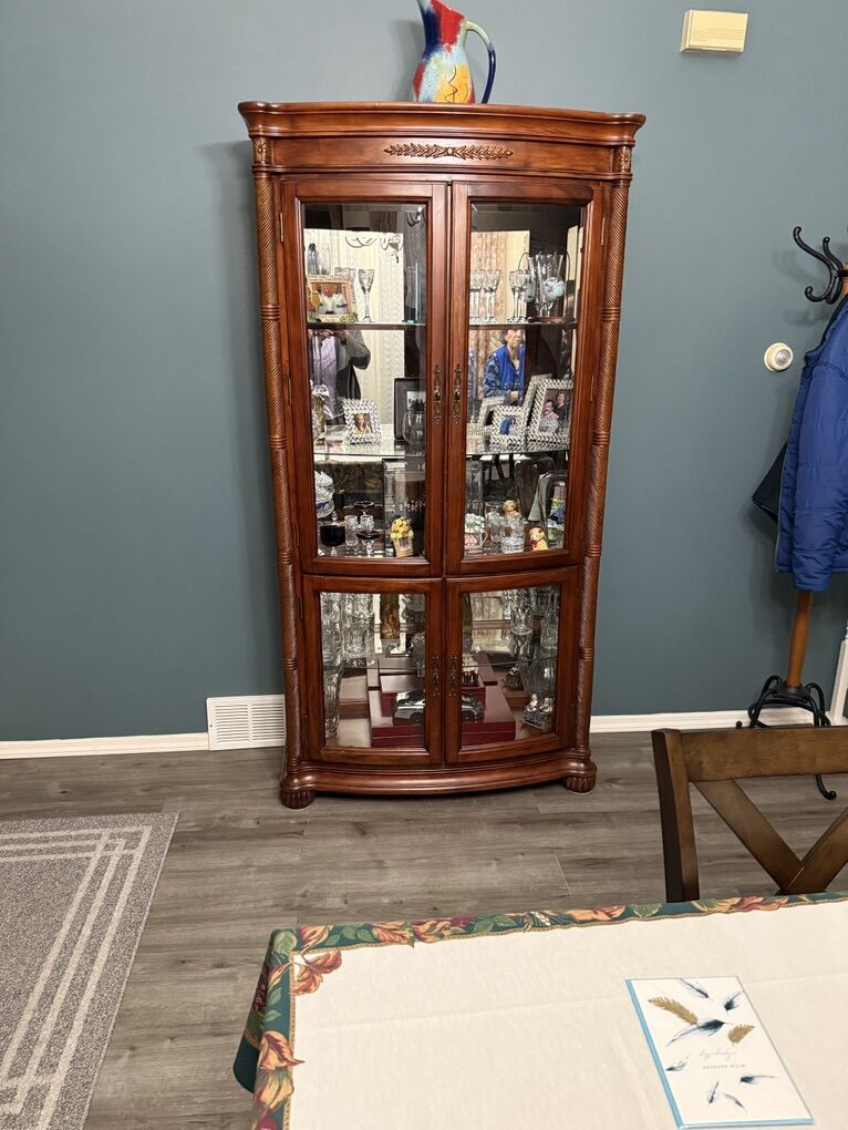 Corner Curio Cabinet / Glass Display Cabinet