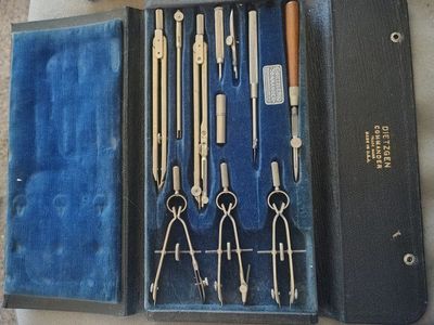 Vintage DIETZGEN COMMANDER Drafting Set - Complete Precision Drawing Instruments in Case