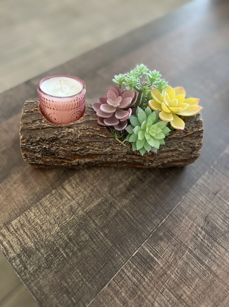 Oak Planter with Candler Holder