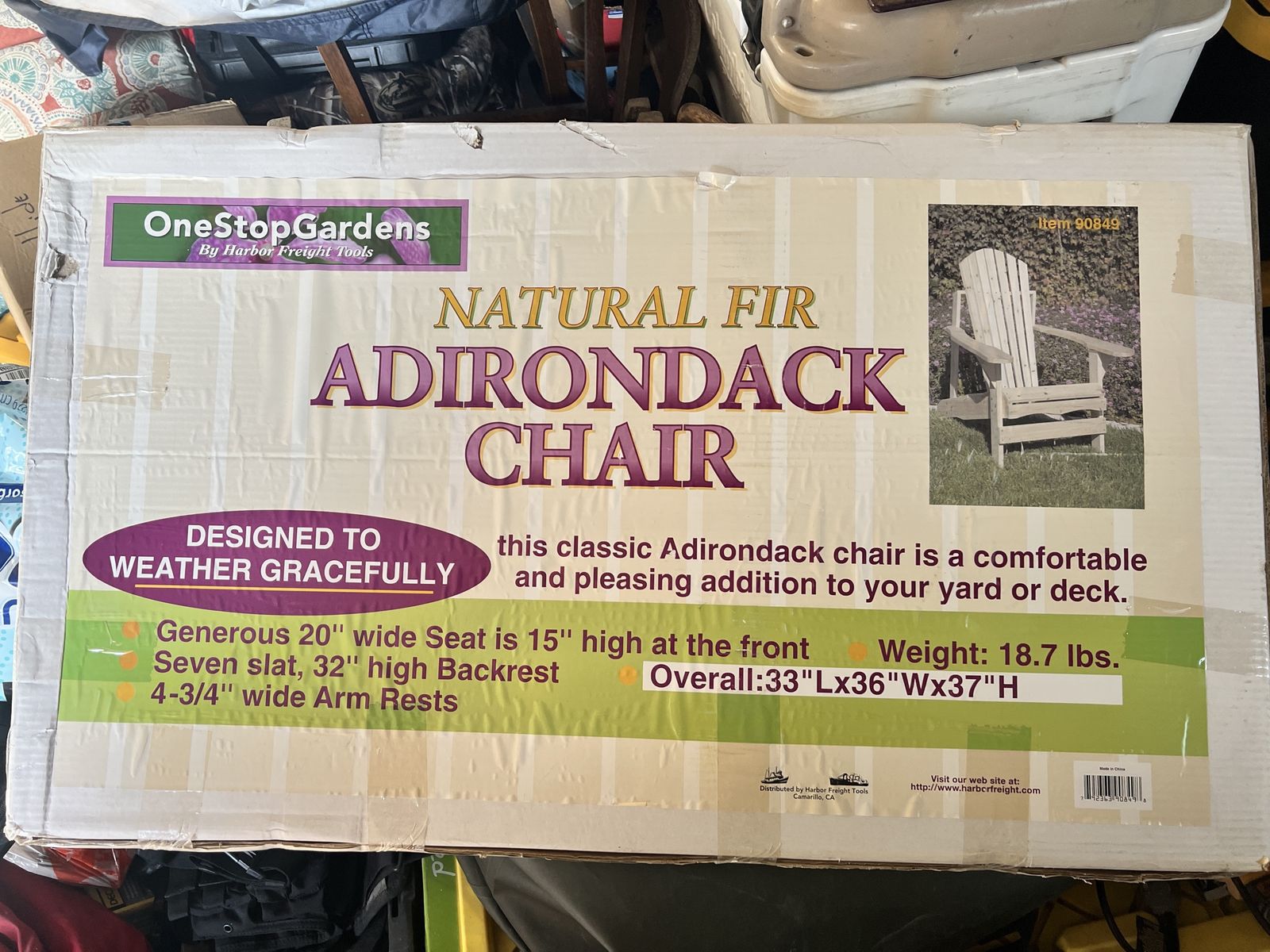 4 Adirondack natural fir unfinished chairs