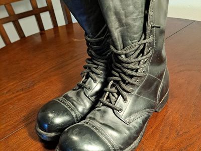 Corcoran Inc. Black Leather Military Combat Boots Men's 10D, Made in USA
