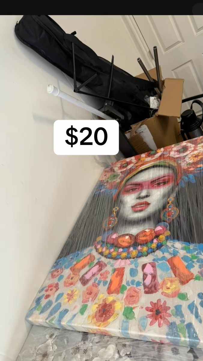 Large Framed Frida Kahlo Inspired Wall Art Decor