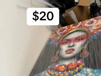 Large Framed Frida Kahlo Inspired Wall Art Decor