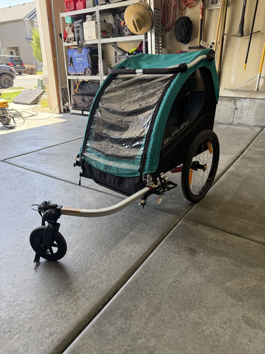 Burley Encore X Kid Bike Trailer & Stroller – Includes Jogger Wheel
