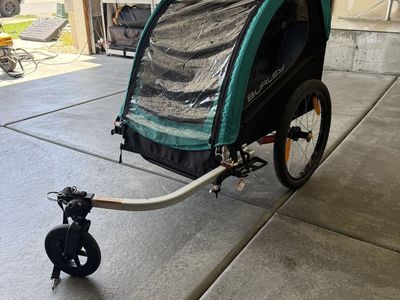 Burley Encore X Kid Bike Trailer & Stroller – Includes Jogger Wheel