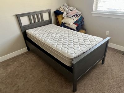 Twin bed with mattress