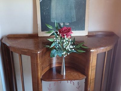 VINTAGE / ANTIQUE ETCHED GLASS HUTCH!