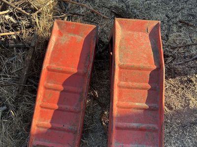 Pair of Heavy Duty Red Steel Metal Car Service Ramps