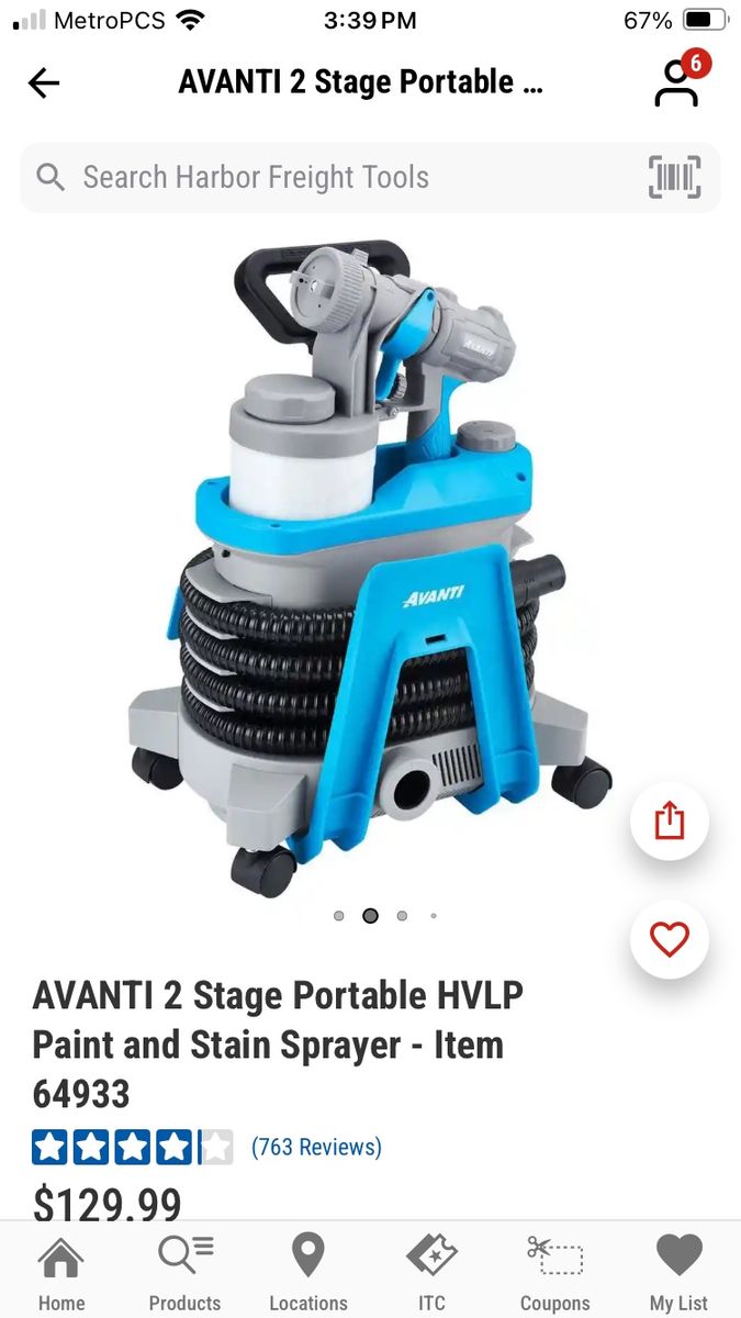 AVANTI 2 Stage Portable HVLP Paint and Stain Sprayer 2 stage 