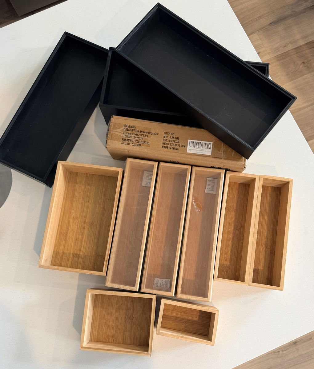 Expandable Bamboo Drawer Organizer Kitchen Utensil Tray Adjustable Divider