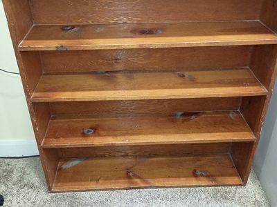 wood shelf, wooden shelving set