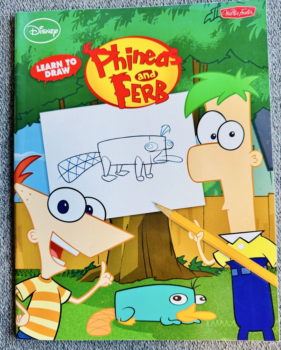 Learn to Draw Disney's Phineas & Ferb book features step-by-step instructions for drawing characters like Agent P, Phineas, and