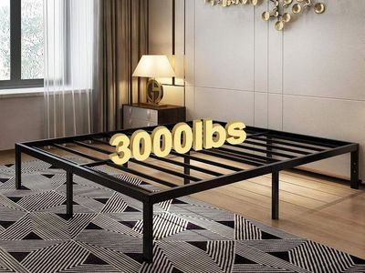 Platform Bed Frame 14" height Heavy Duty Steel California King Cal Cali Black