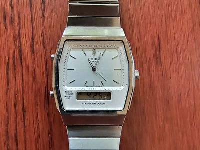 Vintage Seiko H601-5400 Ana Digi Watch Steel White Dial Quartz