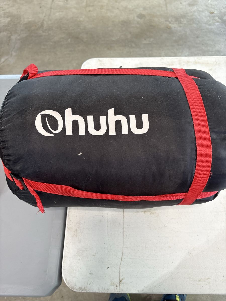 Ohuhu Double Sleeping Bag with Compression Sack Black and Red