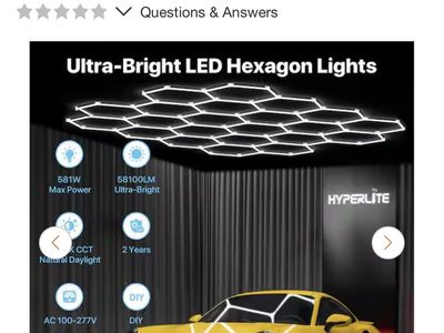 Hyperlite Gen 2 Hexagon Garage Light 581W 58100LM Honeycomb LED Grid