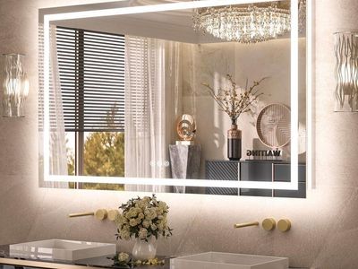 NEW IN BOX- 55” x 30” BACKLIT LED MIRROR- ANTI-FOG