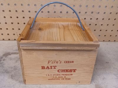 Vintage wood bait box