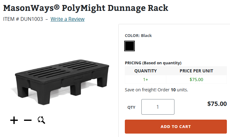 New MasonWays PolyMight Dunnage Rack - DUN1003